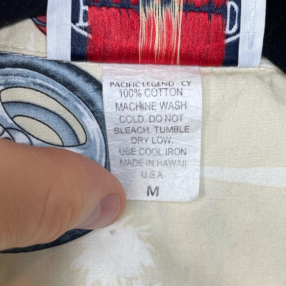 Made in Hawaii Motorcycle Hawaii Vintage Shirt With Wood Buttons - Picture 6 of 8